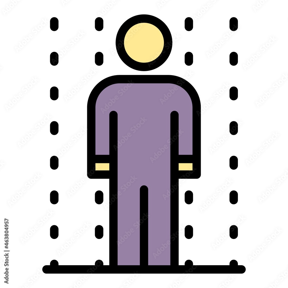 Poster man biometric scan icon. outline man biometric scan vector icon color flat isolated