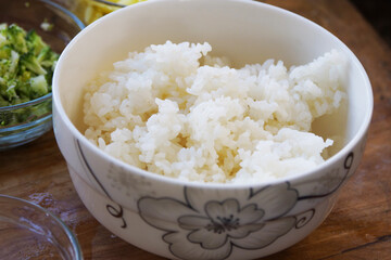 A bowl of white rice