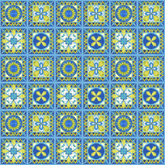 Tulip tile, seamless pattern. Watercolor illustration.