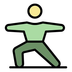 Gym exercise icon. Outline gym exercise vector icon color flat isolated