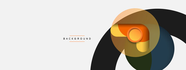 Vector round shapes circles minimal geometric background. Vector illustration for wallpaper banner background or landing page