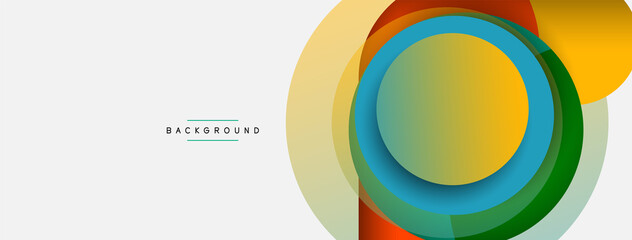 Vector round shapes circles minimal geometric background. Vector illustration for wallpaper banner background or landing page