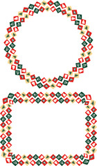 Decorative vector frames from various drawn christmas trees