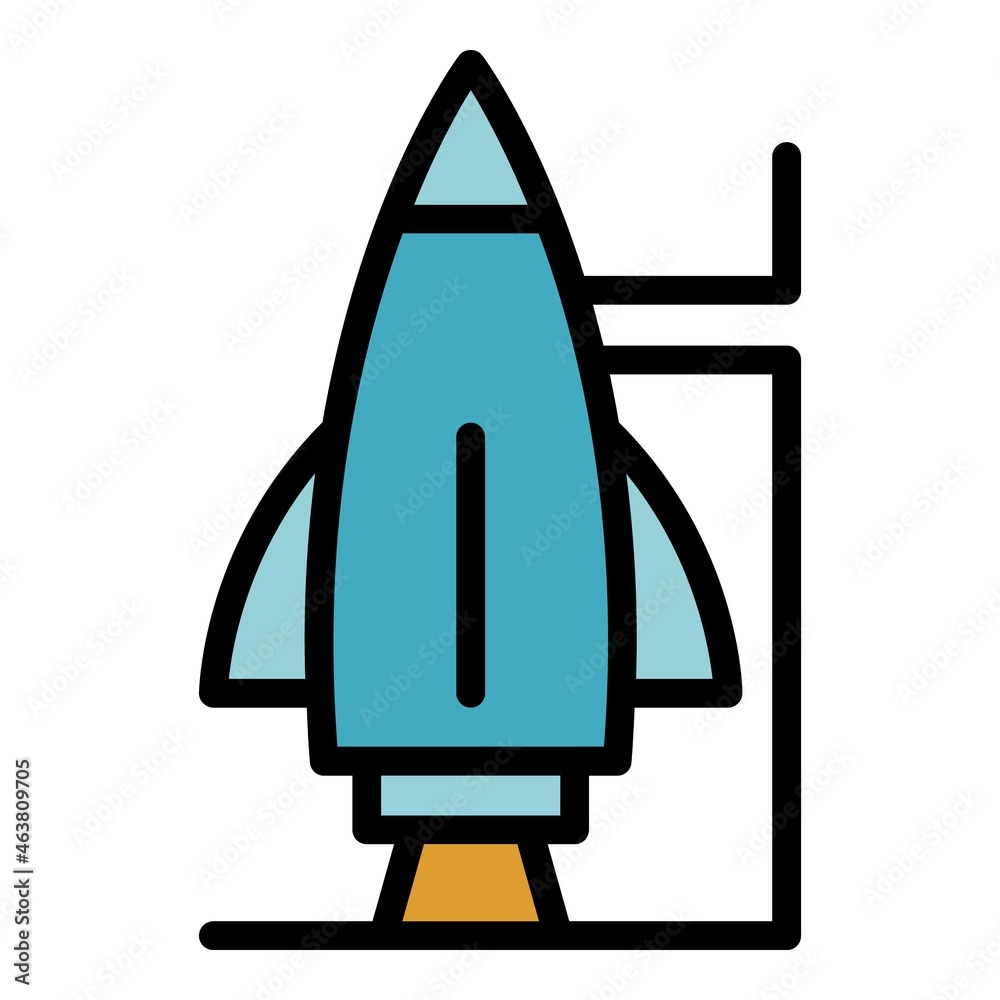 Wall mural rocket campaign icon. outline rocket campaign vector icon color flat isolated - Wall murals