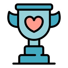 Campaign cup icon. Outline campaign cup vector icon color flat isolated