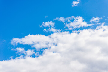 Beautiful blue sky,white cloud background. Shape independent, Elements of nature.Wonderful sky. Beautiful fluffy clouds
