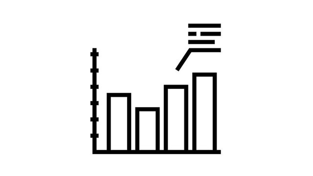 increase percent loan animated line icon. increase percent loan sign. isolated on white background