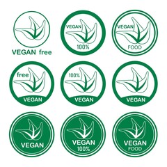 Vegan icon set. Vector illustration