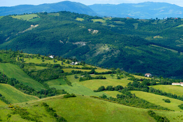 Fototapeta na wymiar Rural landscape near San Polo and Canossa, Emilia-Romagna