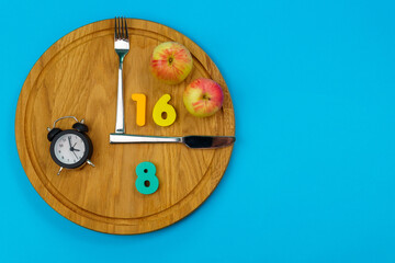 Intermittent fasting concept 16:8. Intermittent Fasting often use for losing weight or to control...