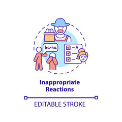 Inappropriate reactions concept icon. Hyperactive-impulsive symptom abstract idea thin line illustration. Emotional dysregulation. Vector isolated outline color drawing. Editable stroke