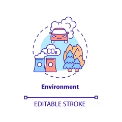 Fototapeten Environment concept icon. ADHD cause abstract idea thin line illustration. Exposure to toxic chemicals. Environmental contamination. Vector isolated outline color drawing. Editable stroke © bsd studio