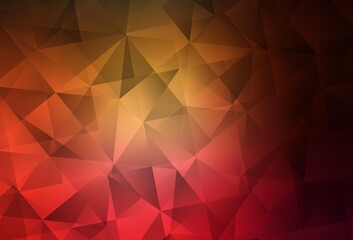 Fototapeta premium Dark Red, Yellow vector gradient triangles texture.