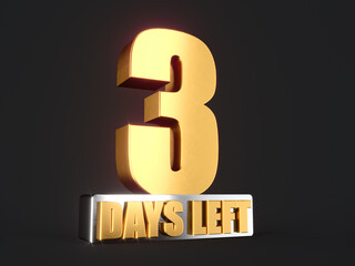 Days Left Only 3 days left Design template Countdown left days banner.
