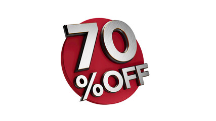 70 Percent off 3d Sign on White Special Offer 70% Discount Tag