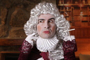 Pompous gentleman smoking a cigarette