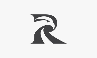 R logo eagle head logo concept isolated on white background.