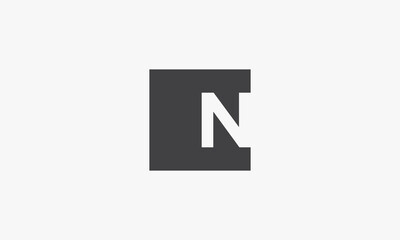 N square letter logo isolated on white background.