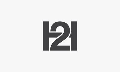 H2 or 2H logo isolated on white background.
