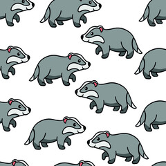 Cute raccoons, vector seamless pattern isolated on white background. Concept for wallpaper, print, cards 