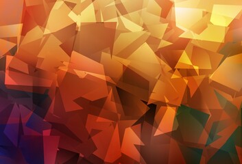 Dark Orange vector polygonal background.