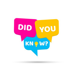 Did You Know? - Banner, Speech Bubble, Label, Ribbon Template. Vector Stock Illustration