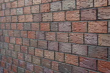 Pink Brick Wall Texture, square bricks background of decorate