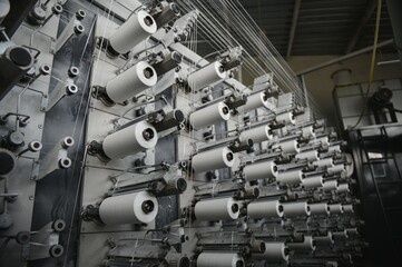 Closeup of thread for the Textile industry,Weaving and warping