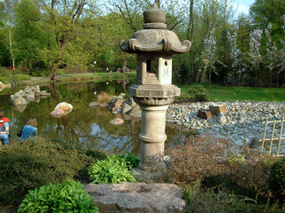 Asian park in Europe. 
Beautiful, incredibly refined and arranged in the Asian style garden. Full of greenery, stones and water. With a gentle hum, it calms our nerves.