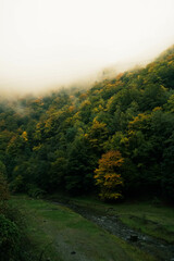 Beautiful landscape from the Fagaras mountains in Romania , near a famous road called Transfagarasan