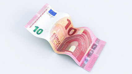 3d render of european 10 euro Banknotes. european money money 10 euro, european money