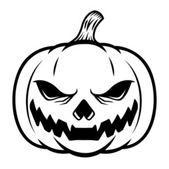 Halloween pumpkin. Design element for poster, card, banner, sign t shirt. Vector illustration
