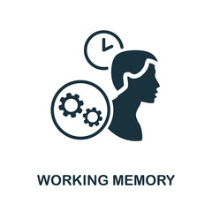 Working Memory icon. Monochrome sign from cognitive skills collection. Creative Working Memory icon illustration for web design, infographics and more