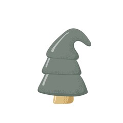 Christmas tree. Happy new year. Christmas items. For the design of Christmas and New Year cards. Vector illustration. Hand-Drawn.