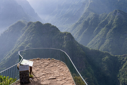 Aerial panorama of mountains and rainforest hills
