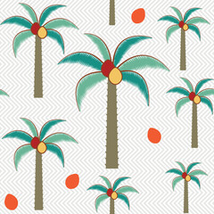 Decorative palm tree vector seamless pattern 1 - 463828195