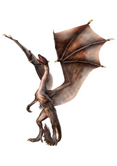Fototapeta premium 3D Rendering Fairy Tale Dragon on White