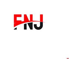 FNJ Letter Initial Logo Design Vector Illustration