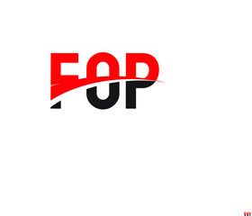 FOP Letter Initial Logo Design Vector Illustration