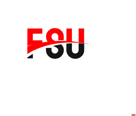 Fototapeta premium FSU Letter Initial Logo Design Vector Illustration