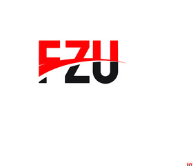 FZU Letter Initial Logo Design Vector Illustration