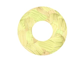 Hand-painted round oil painting. Abstract art background. The oil painting is on canvas. Colored...