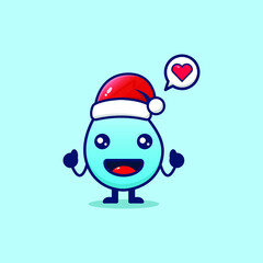 Cute of happy Christmas water. Isolated on blue background