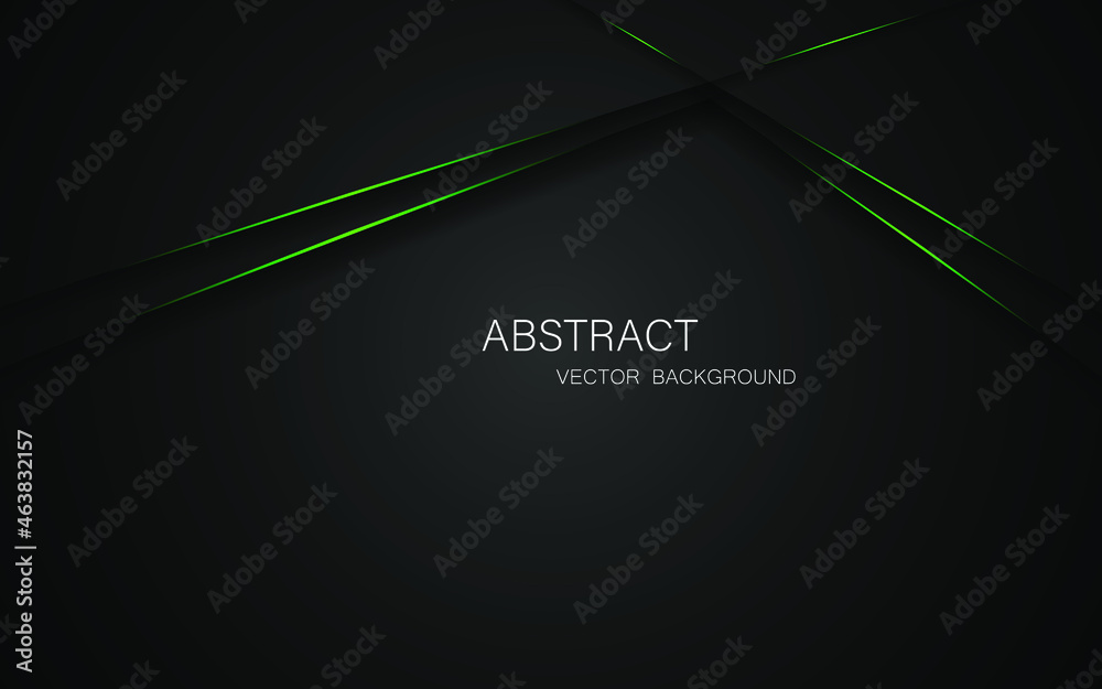 Aufkleber abstract modern green lines on black background with free space for design. modern technology innova