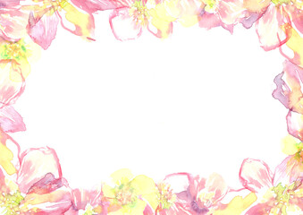 Obraz premium Watercolor pink flower background
