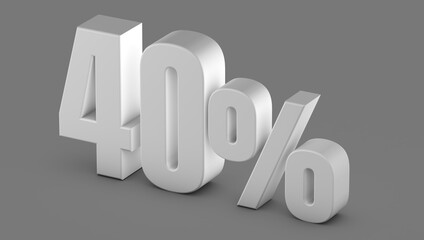 Ilustração 3d, Porcentagem, 40%