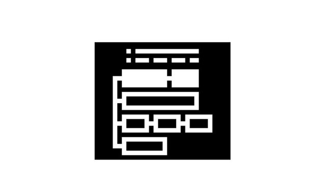 program hierarchy animated glyph icon. program hierarchy sign. isolated on white background