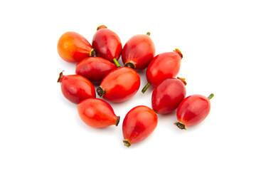 Rose hips briar berries isolated on white