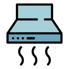 Cooking air cooling icon. Outline cooking air cooling vector icon color flat isolated