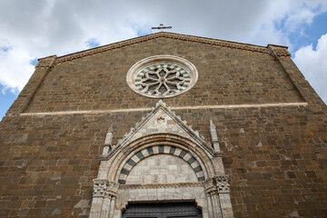 Montalcino (SI), Italy - August 15, 2021: Sant' Agostino church in Montalcino, Tuscany, Italy